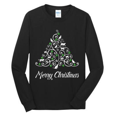 Merry Catmas Christmas Cat Tree Cats Funny Meowy Cats Lovers Tall Long Sleeve T-Shirt