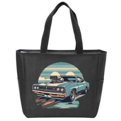 Muscle Car (Classic Vintage Retro Design) Zip Tote Bag