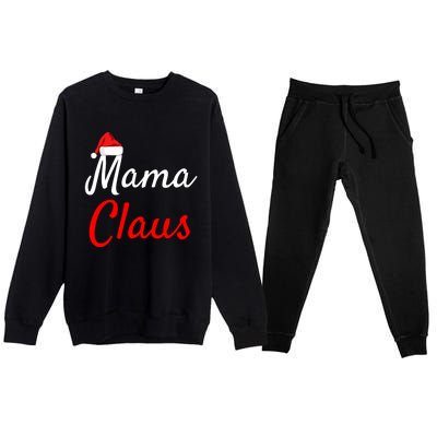 Mama Claus Cool Gift Daddy Claus Mama Claus Sweaters Pjs Cool Gift Premium Crewneck Sweatsuit Set