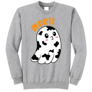 Moo! Cute Cow Boo Ghost Halloween Animal Tall Sweatshirt