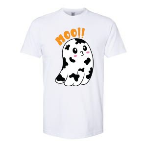 Moo! Cute Cow Boo Ghost Halloween Animal Softstyle CVC T-Shirt