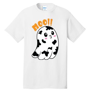 Moo! Cute Cow Boo Ghost Halloween Animal Tall T-Shirt