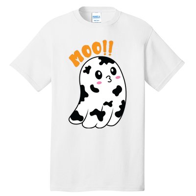 Moo! Cute Cow Boo Ghost Halloween Animal Tall T-Shirt