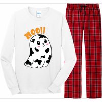 Moo! Cute Cow Boo Ghost Halloween Animal Long Sleeve Pajama Set