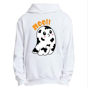 Moo! Cute Cow Boo Ghost Halloween Animal Urban Pullover Hoodie