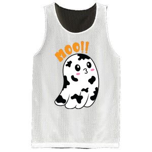 Moo! Cute Cow Boo Ghost Halloween Animal Mesh Reversible Basketball Jersey Tank