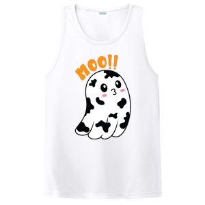 Moo! Cute Cow Boo Ghost Halloween Animal PosiCharge Competitor Tank