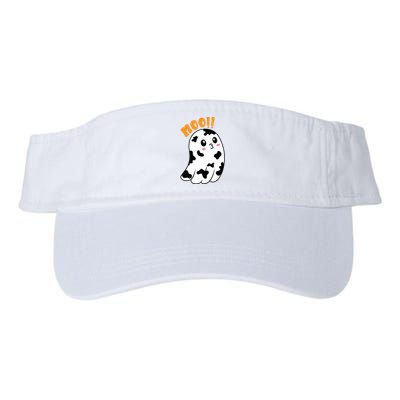 Moo! Cute Cow Boo Ghost Halloween Animal Valucap Bio-Washed Visor