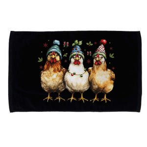 Merry Chickmas Chickens Funny Christmas Chicken Mom Lover Microfiber Hand Towel