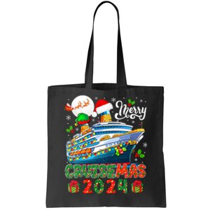 Merry Christmas Cruise 2024 Santa Elf Cruise Ship Lover Vneck Tote Bag