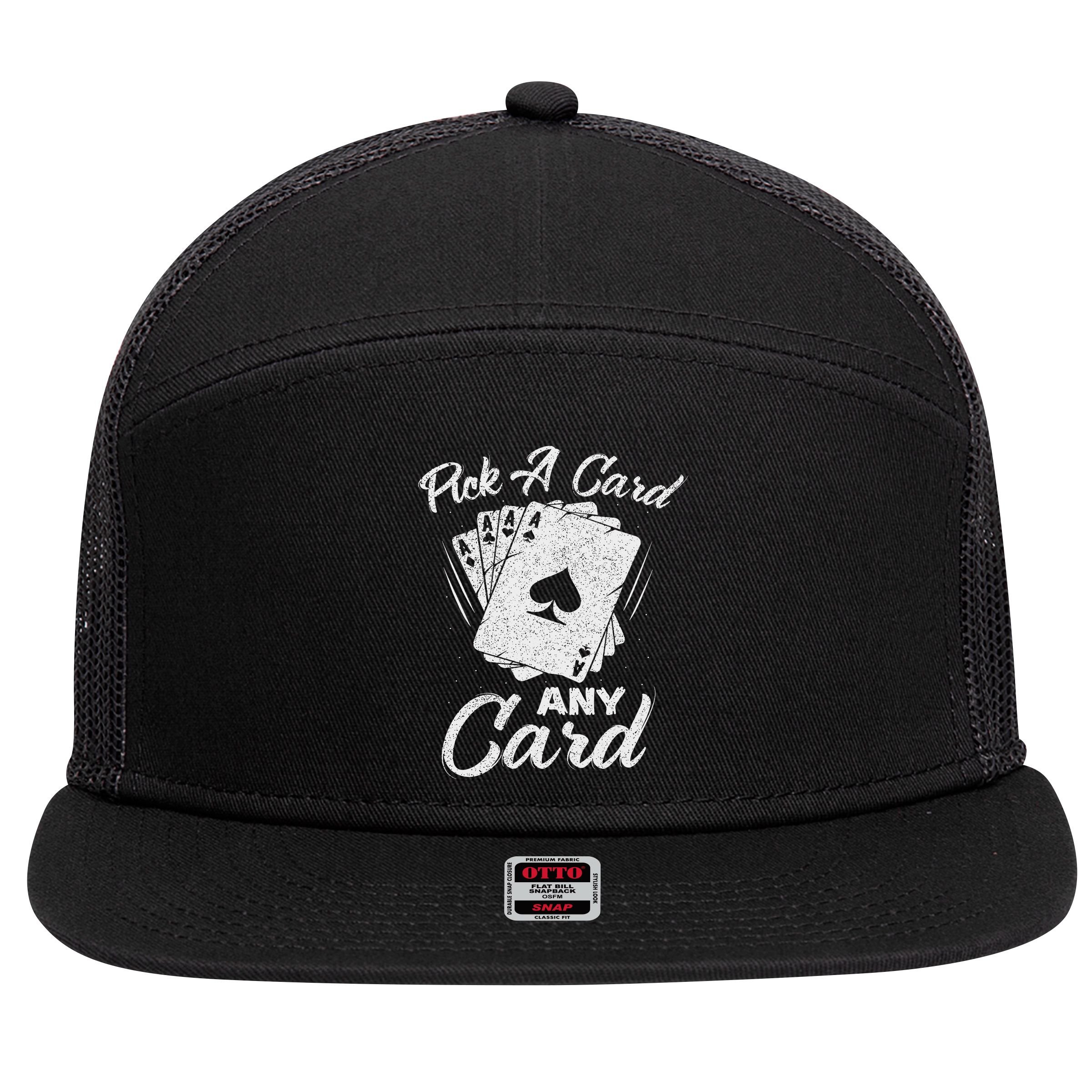 Magician Costume Card Tricks Pick A Card Any Card 7 Panel Mesh Trucker Snapback Hat