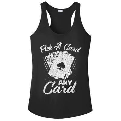 Magician Costume Card Tricks Pick A Card Any Card Ladies PosiCharge Competitor Racerback Tank