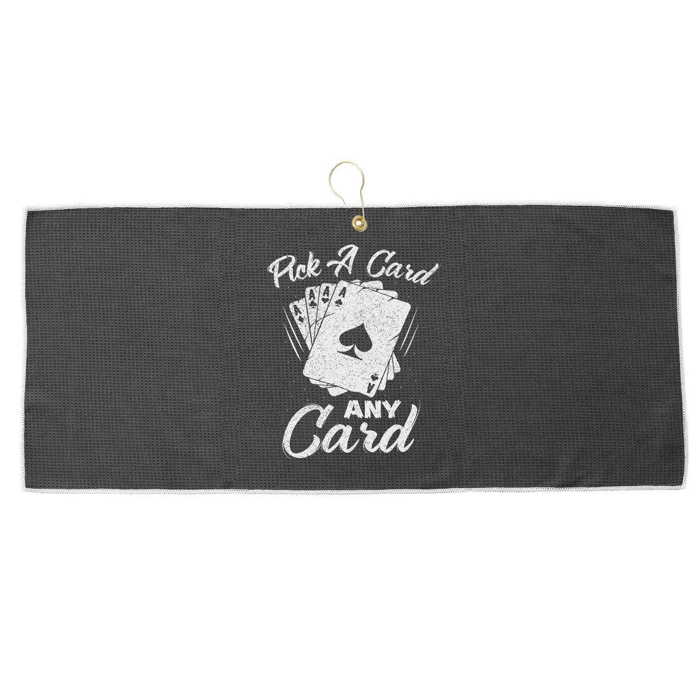 Magician Costume Card Tricks Pick A Card Any Card Large Microfiber Waffle Golf Towel