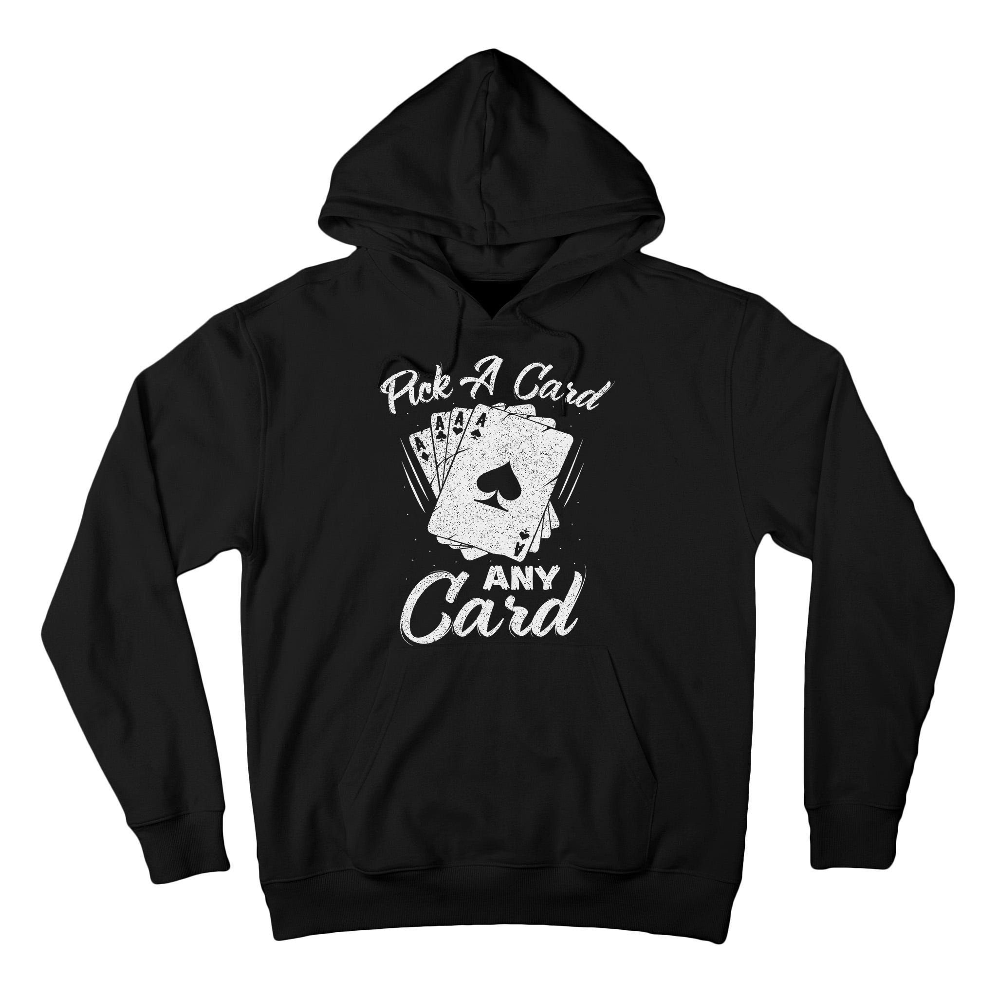 Magician Costume Card Tricks Pick A Card Any Card Tall Hoodie