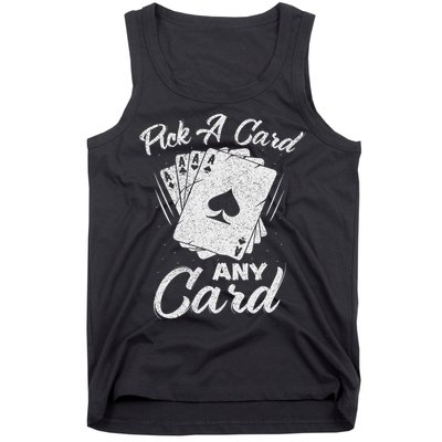 Magician Costume Card Tricks Pick A Card Any Card Tank Top