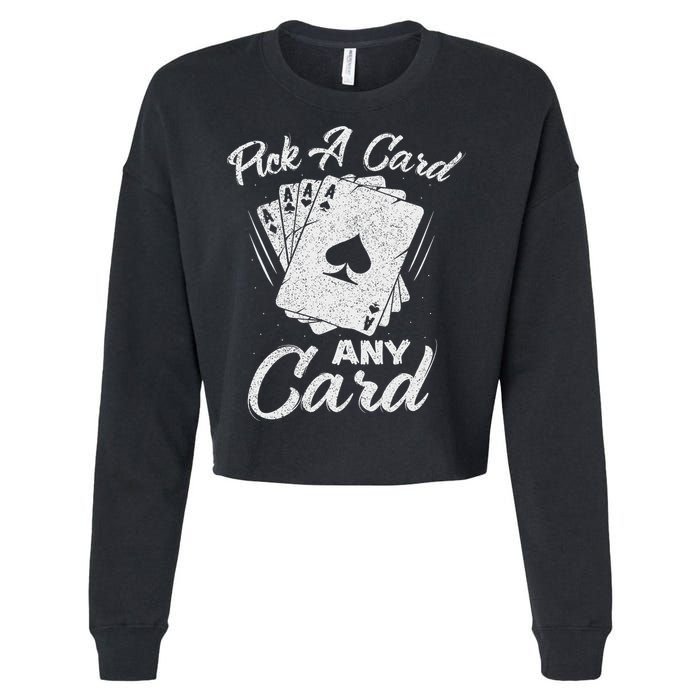 Magician Costume Card Tricks Pick A Card Any Card Cropped Pullover Crew