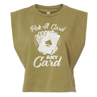 Magician Costume Card Tricks Pick A Card Any Card Garment-Dyed Women's Muscle Tee