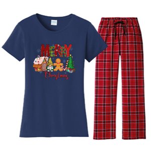 Merry Christmas Candy House Lemon Gnome Gingerbread Pajamas Women's Flannel Pajama Set