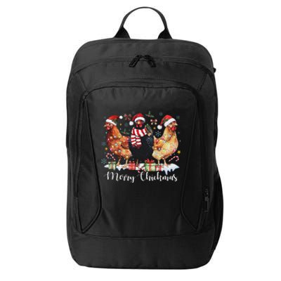 Merry Chickmas Christmas Chicken Coquette Chicken Mom Lover City Backpack