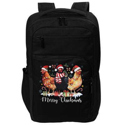 Merry Chickmas Christmas Chicken Coquette Chicken Mom Lover Impact Tech Backpack