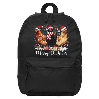 Merry Chickmas Christmas Chicken Coquette Chicken Mom Lover 16 in Basic Backpack