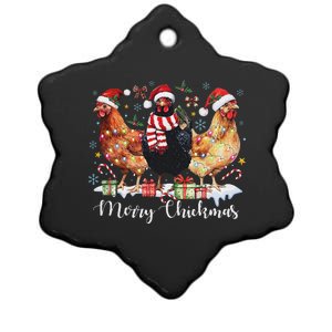 Merry Chickmas Christmas Chicken Coquette Chicken Mom Lover Ceramic Star Ornament