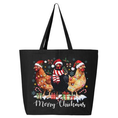 Merry Chickmas Christmas Chicken Coquette Chicken Mom Lover 25L Jumbo Tote