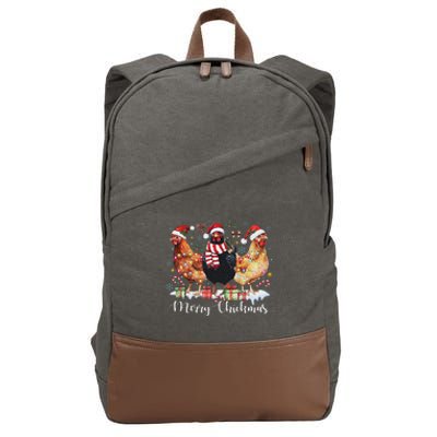 Merry Chickmas Christmas Chicken Coquette Chicken Mom Lover Cotton Canvas Backpack