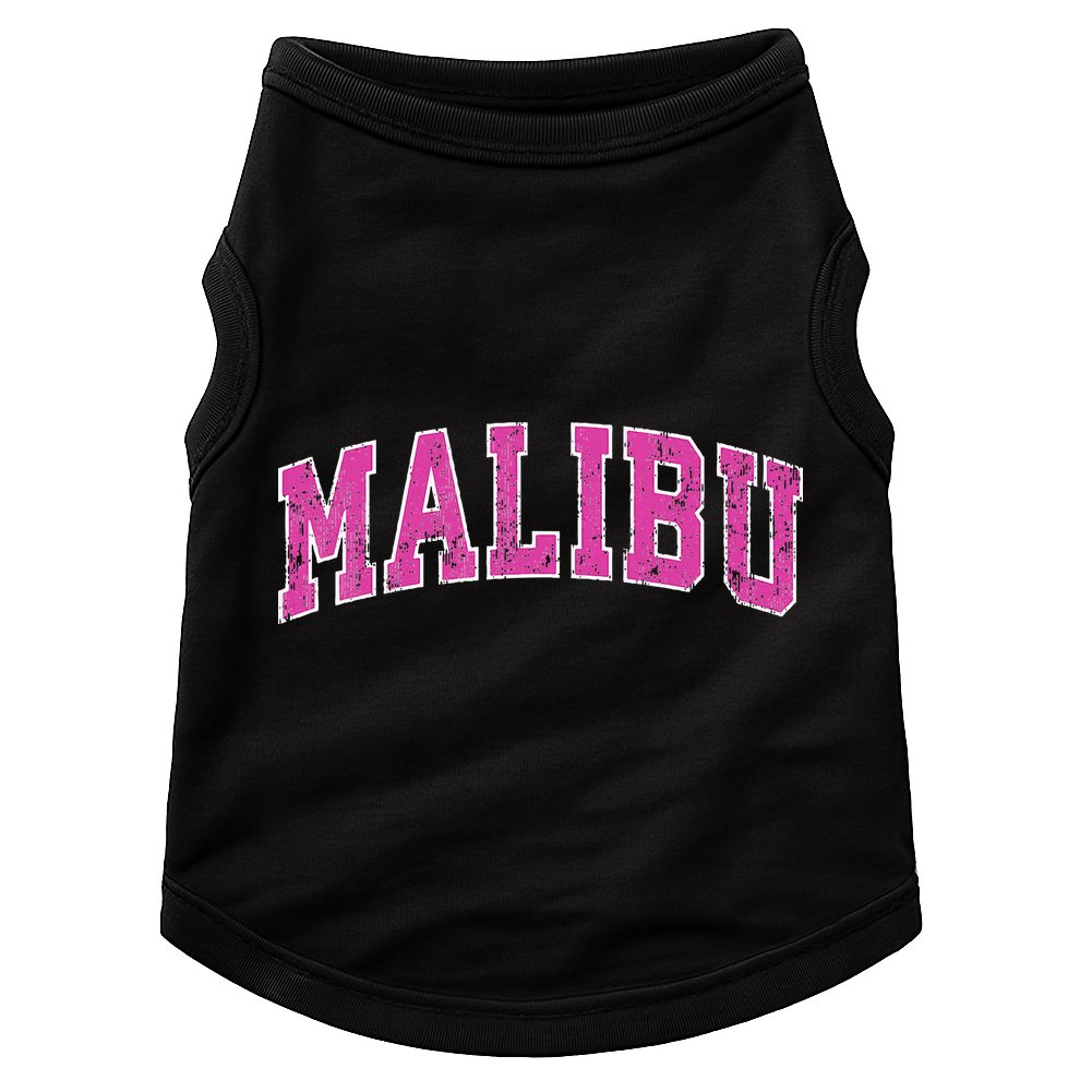 Malibu California Ca Vintage Sports Design Pink Design Doggie Tank