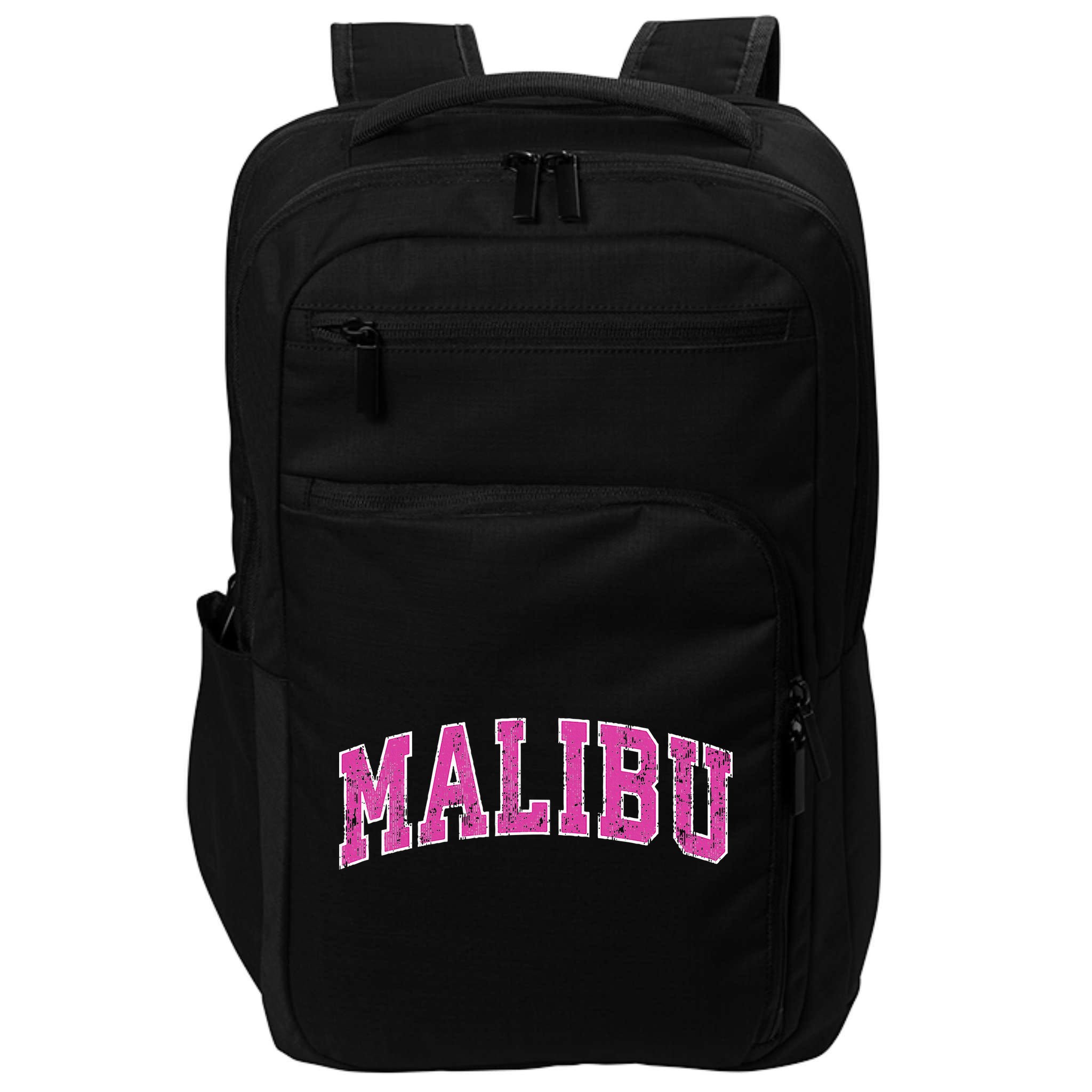 Malibu California Ca Vintage Sports Design Pink Design Impact Tech Backpack