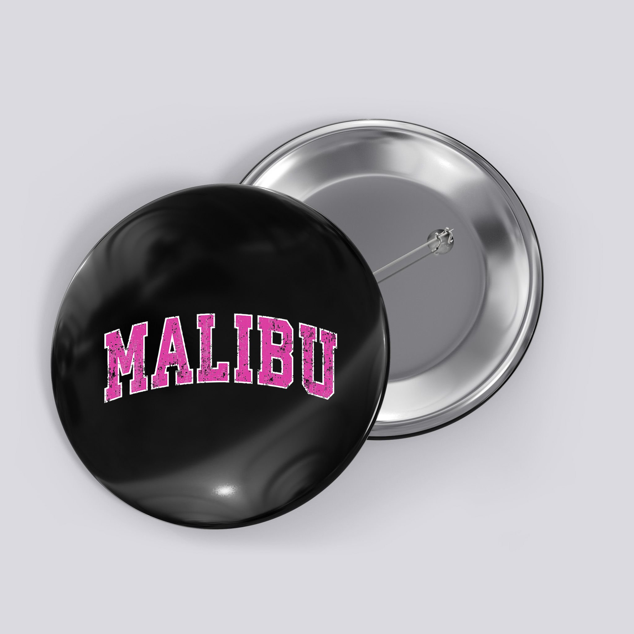 Malibu California Ca Vintage Sports Design Pink Design Button