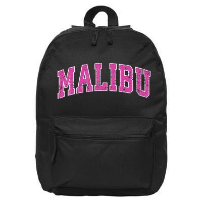 Malibu California Ca Vintage Sports Design Pink Design 16 in Basic Backpack