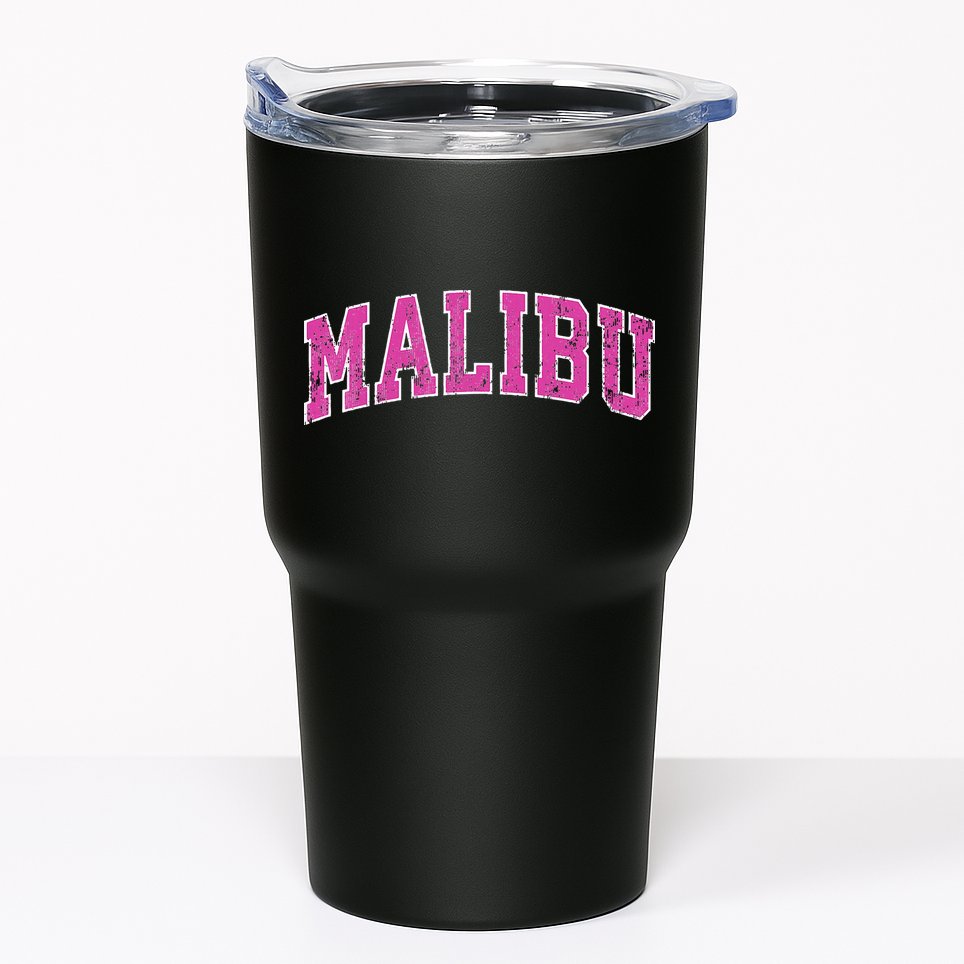Malibu California Ca Vintage Sports Design Pink Design Tumbler