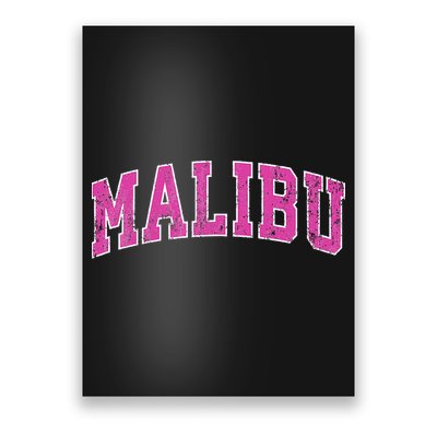 Malibu California Ca Vintage Sports Design Pink Design Poster