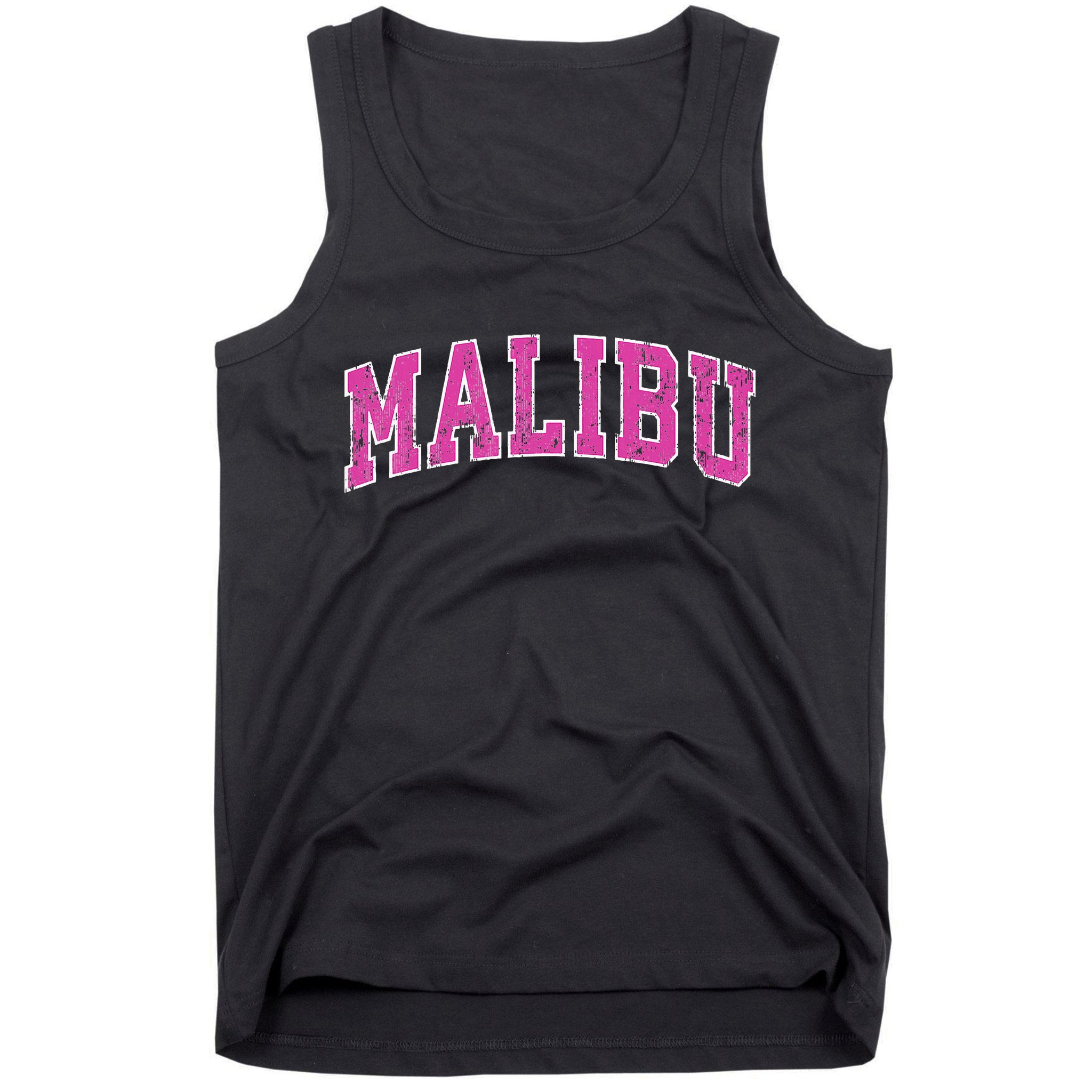 Malibu California Ca Vintage Sports Design Pink Design Tank Top