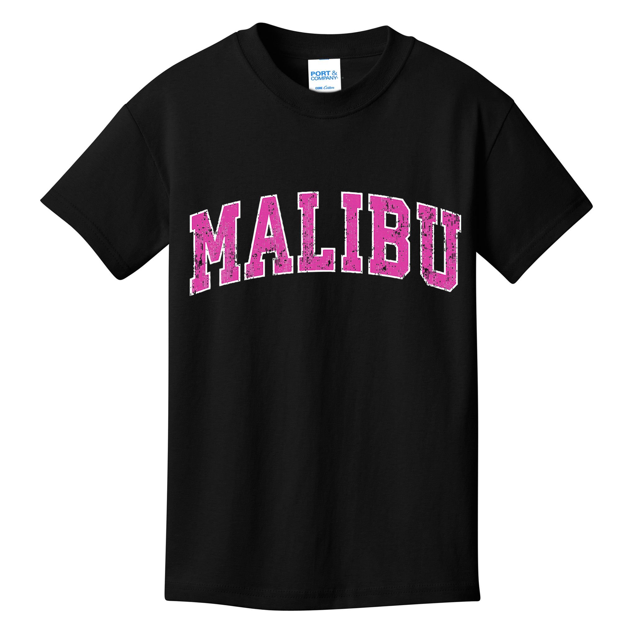 Malibu California Ca Vintage Sports Design Pink Design Kids T-Shirt