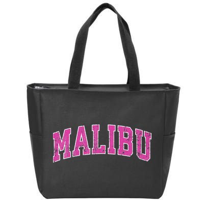 Malibu California Ca Vintage Sports Design Pink Design Zip Tote Bag