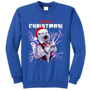 Meowy Cat Christmas Ugly Sweater Heavy Guitar Album Cover Gift Sweatshirt