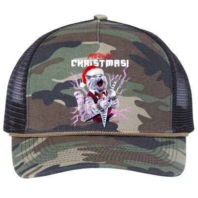 Meowy Cat Christmas Ugly Sweater Heavy Guitar Album Cover Gift Retro Rope Trucker Hat Cap