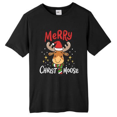 Merry Christmas Christmoose Moose Reindeer Antler Funny Gift Meaningful Gift Tall Fusion ChromaSoft Performance T-Shirt