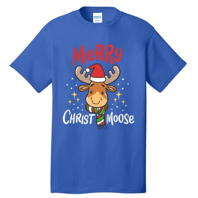 Merry Christmas Christmoose Moose Reindeer Antler Funny Gift Meaningful Gift Tall T-Shirt