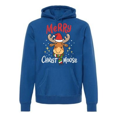 Merry Christmas Christmoose Moose Reindeer Antler Funny Gift Meaningful Gift Premium Hoodie