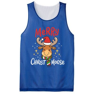 Merry Christmas Christmoose Moose Reindeer Antler Funny Gift Meaningful Gift Mesh Reversible Basketball Jersey Tank