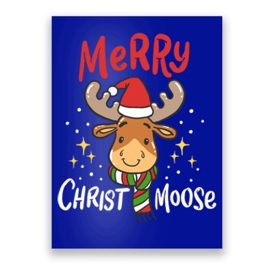 Merry Christmas Christmoose Moose Reindeer Antler Funny Gift Meaningful Gift Poster