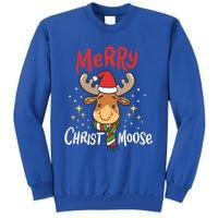 Merry Christmas Christmoose Moose Reindeer Antler Funny Gift Meaningful Gift Tall Sweatshirt