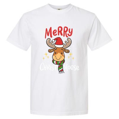 Merry Christmas Christmoose Moose Reindeer Antler Funny Gift Meaningful Gift Garment-Dyed Heavyweight T-Shirt