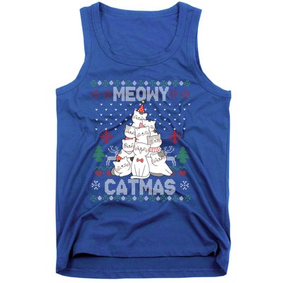 Meowy Catmas Cute Cats Christmas Tree Ugly Sweater For Lover Gift Tank Top