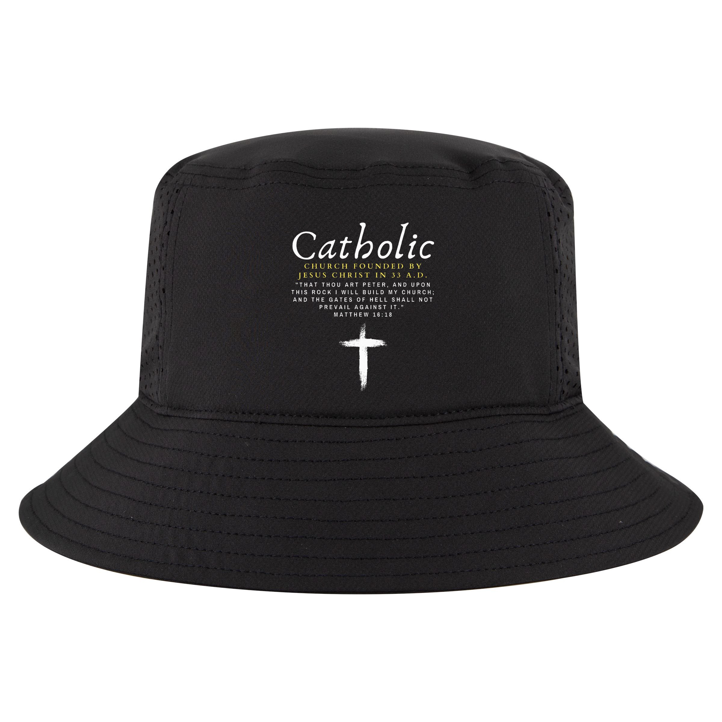 Motivational Catholic Church History Uplifting Pun Cool Comfort Performance Bucket Hat