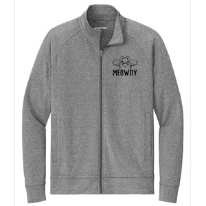 Meowdy Cat Cowboy Funny Meme Country Texas Stretch Full-Zip Cadet Jacket