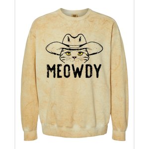 Meowdy Cat Cowboy Funny Meme Country Texas Colorblast Crewneck Sweatshirt